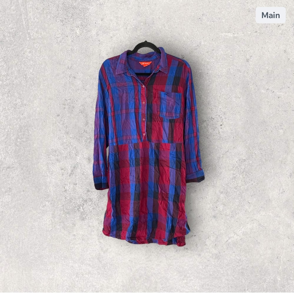 Joe Fresh Plus Size Plaid Shirt Dress 1X